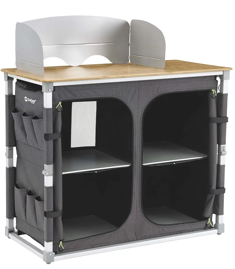 Outwell Padres XL Kitchen Table W/ Bamboo TableTop - Each 1 Outwell Padres XL Kitchen Table W/ Bamboo TableTop - Each