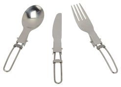 Go System 3 Piece SS Folding Cutlery Set - Silver