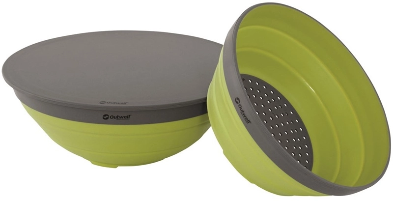 Outwell Collaps Bowl & Colander Set - Lime Green 2 Outwell Collaps Bowl & Colander Set - Lime Green - Image 2