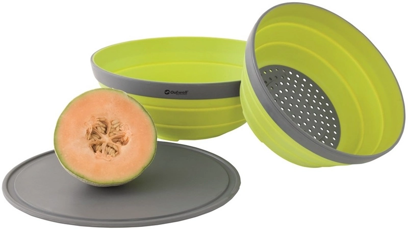 Outwell Collaps Bowl & Colander Set - Lime Green 1 Outwell Collaps Bowl & Colander Set - Lime Green
