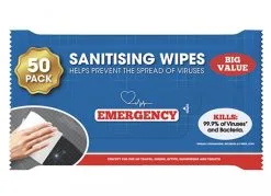 Emergency 50 Pack Sanitizing Wipe - 50 Pack