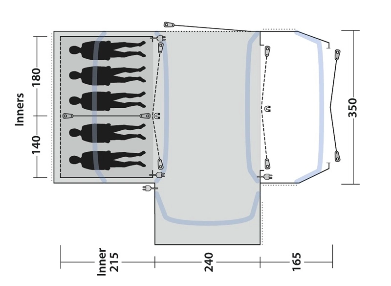 Outwell Oakdale 5PA Air Tent 2023 - Each 4 Outwell Oakdale 5PA Air Tent 2023 - Each - Image 4