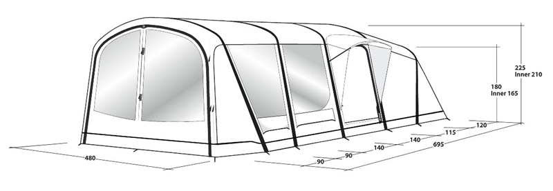 Outwell Sundale 7PA Air Tent 2023 - Each 4 Outwell Sundale 7PA Air Tent 2023 - Each - Image 4