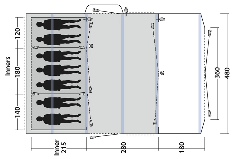 Outwell Sundale 7PA Air Tent 2023 - Each 5 Outwell Sundale 7PA Air Tent 2023 - Each - Image 5