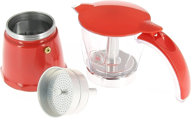 Incasa 6-Cup Red Moka Coffe Pot 1 Incasa 6-Cup Red Moka Coffe Pot