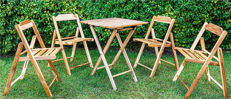 Tramontina Bistro Set 5 Piece Natural Wood 7 Tramontina Bistro Set 5 Piece Natural Wood - Image 7
