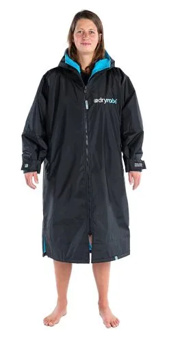 Dryrobe Advance Long Sleeve Changing Robe - Black/Blue - Medium - Black/Blue -Cheap Awning Store 31861 4