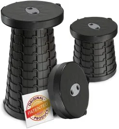 MiniMax Adjustable Height Telescopic Stool - Colour: Black