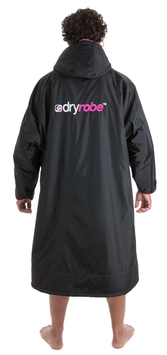 Dryrobe Advance Long Sleeve Changing Robe - Black/Pink - Large - Black/Pink 3 Dryrobe Advance Long Sleeve Changing Robe - Black/Pink - Large - Black/Pink - Image 3