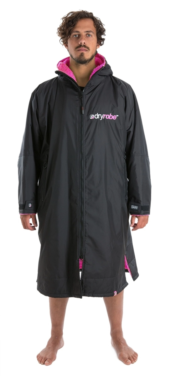 Dryrobe Advance Long Sleeve Changing Robe - Black/Pink - Large - Black/Pink 1 Dryrobe Advance Long Sleeve Changing Robe - Black/Pink - Large - Black/Pink