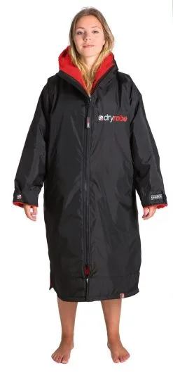 Dryrobe Advance Long Sleeve Changing Robe - Black/Red - Small - Black/Red
