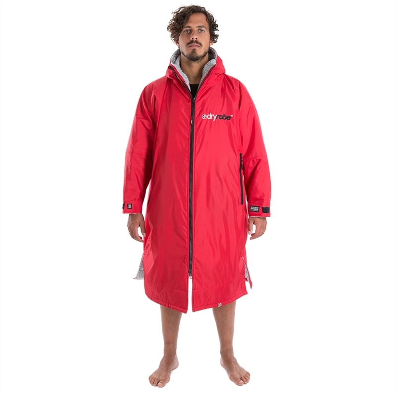 Dryrobe Advance Long Sleeve Changing Robe - Red/Grey - Large - Red/Grey 3 Dryrobe Advance Long Sleeve Changing Robe - Red/Grey - Large - Red/Grey - Image 3