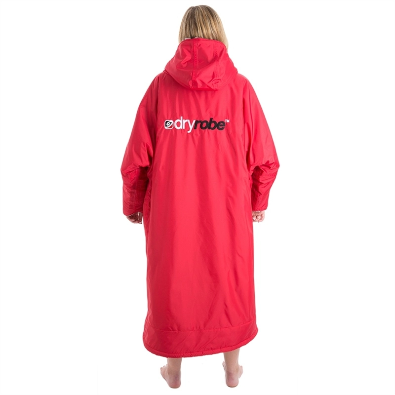 Dryrobe Advance Long Sleeve Changing Robe - Red/Grey - Large - Red/Grey 4 Dryrobe Advance Long Sleeve Changing Robe - Red/Grey - Large - Red/Grey - Image 4