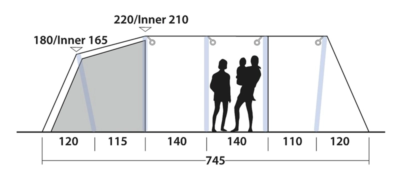 Outwell Queensdale 8PA Air Tent 2023 5 Outwell Queensdale 8PA Air Tent 2023 - Image 5