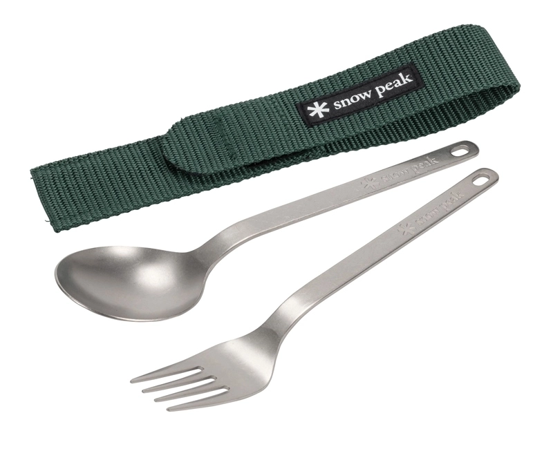 Snow Peak Titanium Fork & Spoon Set 4 Snow Peak Titanium Fork & Spoon Set - Image 4
