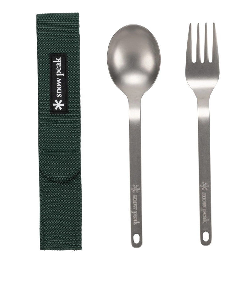 Snow Peak Titanium Fork & Spoon Set 1 Snow Peak Titanium Fork & Spoon Set