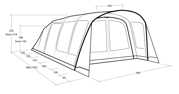 Outwell Hayward Lake 6ATC Air Tent 2023 3 Outwell Hayward Lake 6ATC Air Tent 2023 - Image 3
