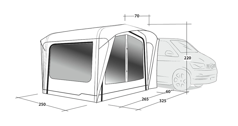Outwell Crossville 250SA Air Drive Away Awning 2023 3 Outwell Crossville 250SA Air Drive Away Awning 2023 - Image 3