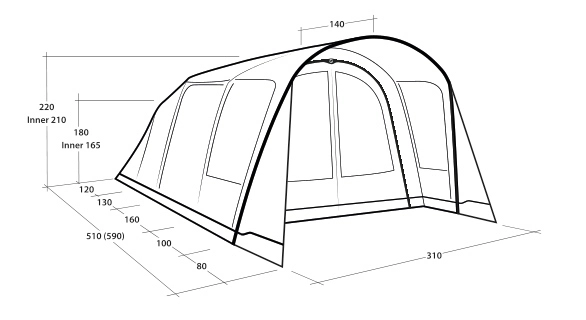 Outwell Hayward Lake 4ATC Air Tent Package Deal 2023 4 Outwell Hayward Lake 4ATC Air Tent Package Deal 2023 - Image 4