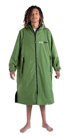 Dryrobe Advance Long Sleeve Changing Robe - Dark Green/Black - Large