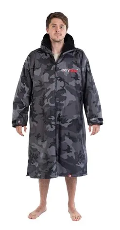 Dryrobe Advance Long Sleeve Changing Robe - Black Camo/Black - Small