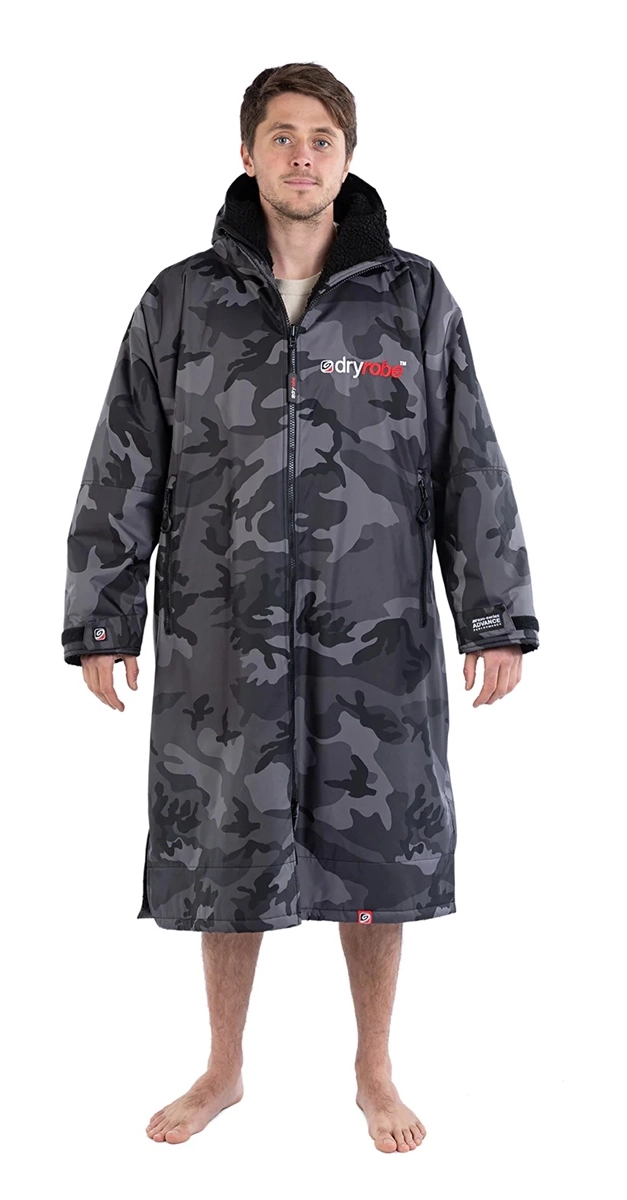 Dryrobe Advance Long Sleeve Changing Robe - Black Camo/Black - Small 1 Dryrobe Advance Long Sleeve Changing Robe - Black Camo/Black - Small