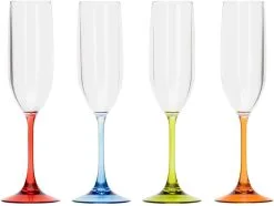 Flamefield Acrylic Prosecco Flutes - Pack Of 4 / 190ml