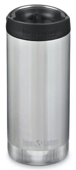 Klean Kanteen Insulated TKWide 12oz (355ml) Brushed Stainless Bottle - With Café Cap