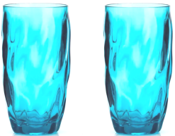 Flamefield Acrylic Aqua Tall Ice Tumblers - Pack Of 2