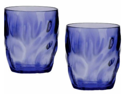 Flamefield Acrylic Short Ice Tumblers Blue - Pack Of 2