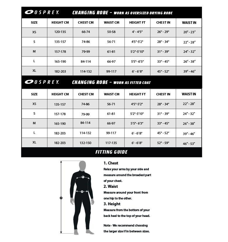 Osprey Adults Long Sleeve Changing Robe - Black - XS 5 Osprey Adults Long Sleeve Changing Robe - Black - XS - Image 5