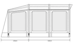 Outdoor Revolution Sportline Air 320EX Caravan Awning 2023 - 235cm - 250cm Rail Height -Cheap Awning Store 34958 9
